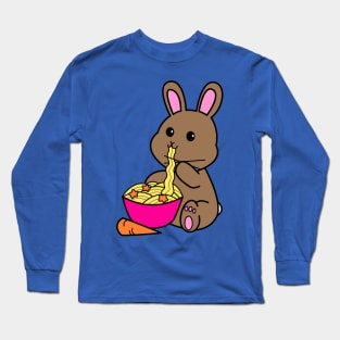 Chibi Bunny Eating Carrot Ramen Long Sleeve T-Shirt